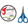 Шнур DAIWA J-Braid X8E-W/SC 0,24мм 150м chartreuse + ножницы 40002946